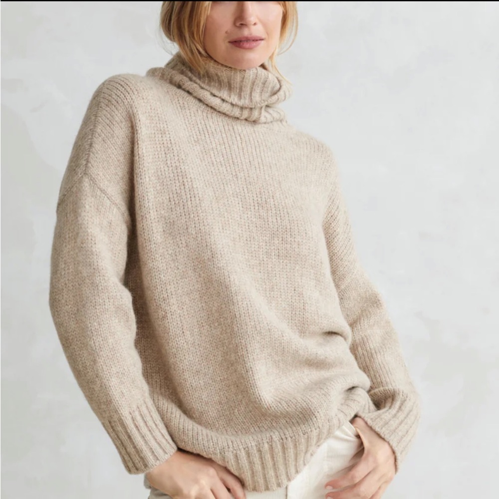 New Jenni Kayne Oversized Oatmeal Turtleneck Sweater